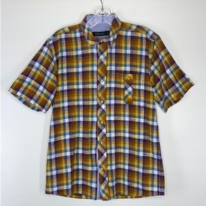 Massimo Castello Cafe Claro Short Sleeve Button Up Size Medium